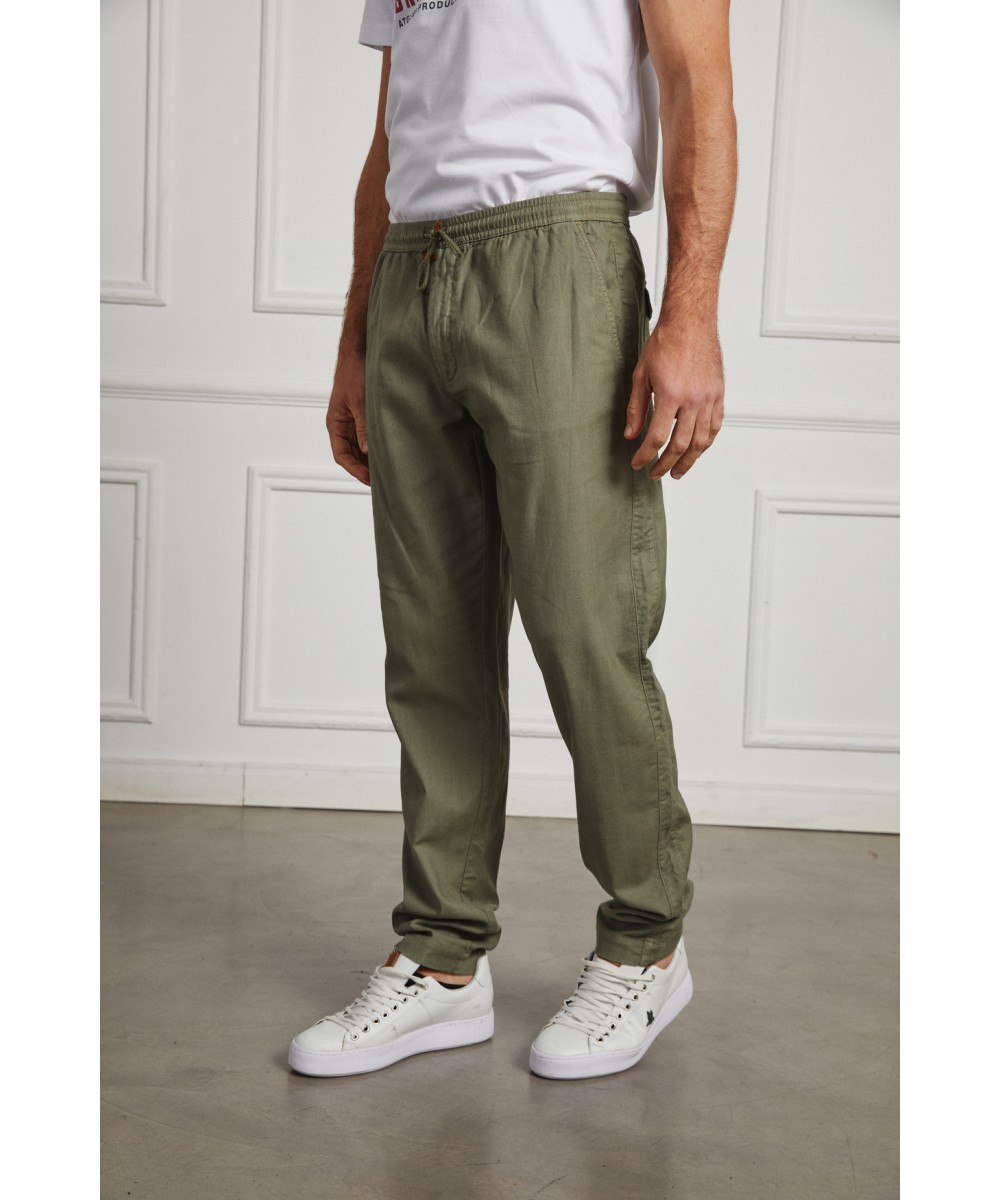 Pantalon Lino Herringbone