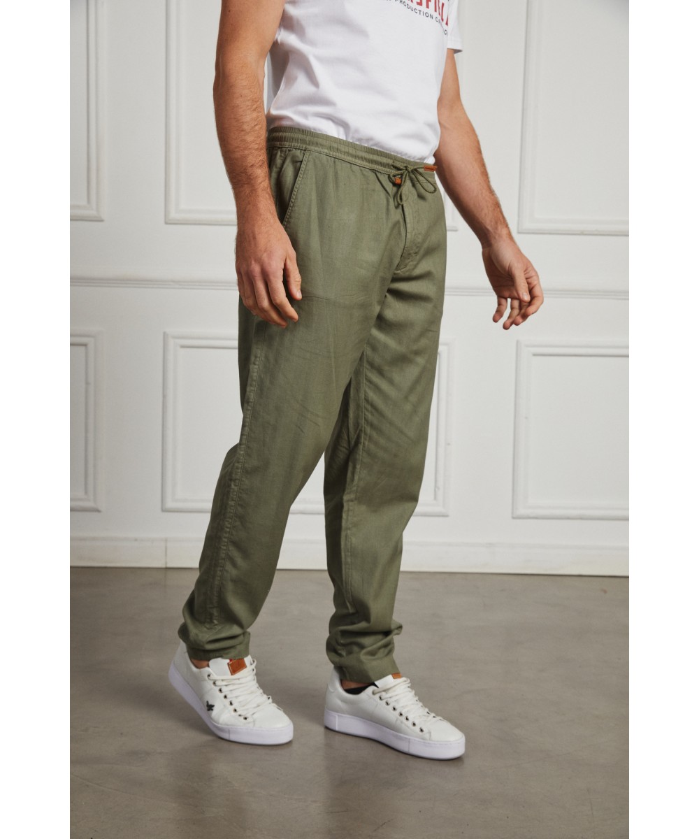 Pantalon Lino Herringbone