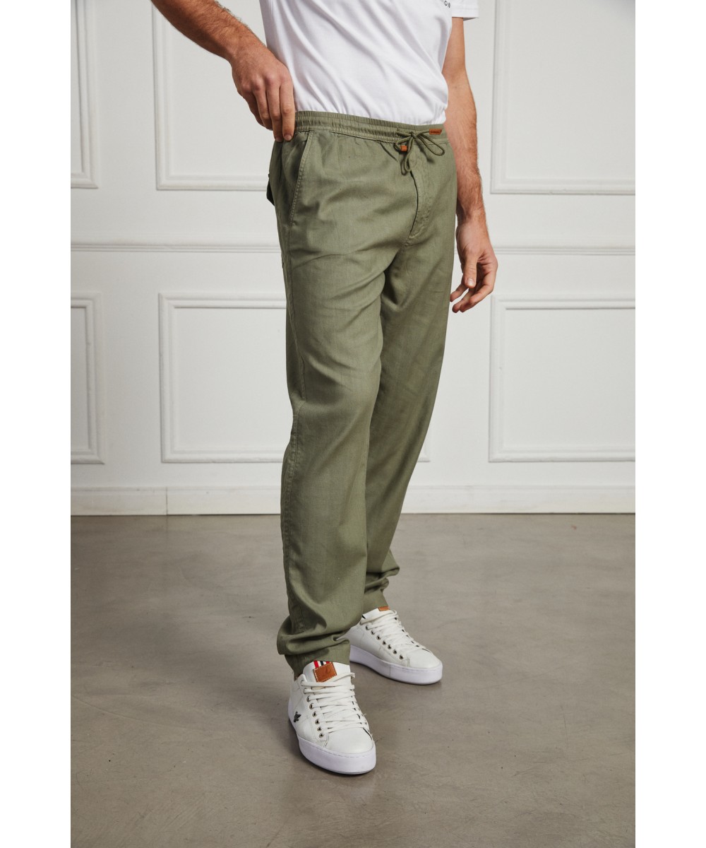 Pantalon Lino Herringbone