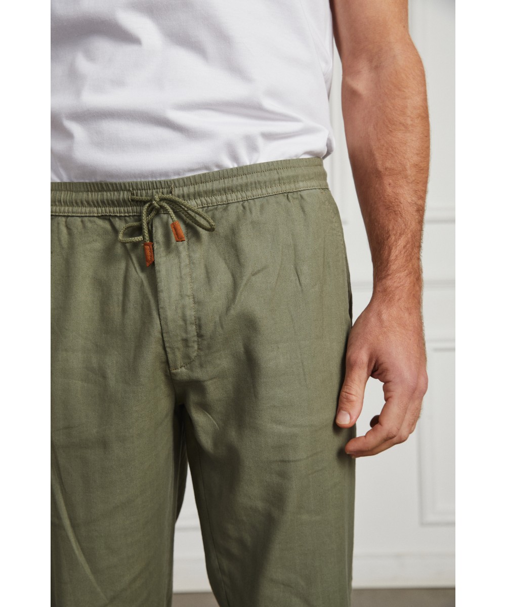 Pantalon Lino Herringbone