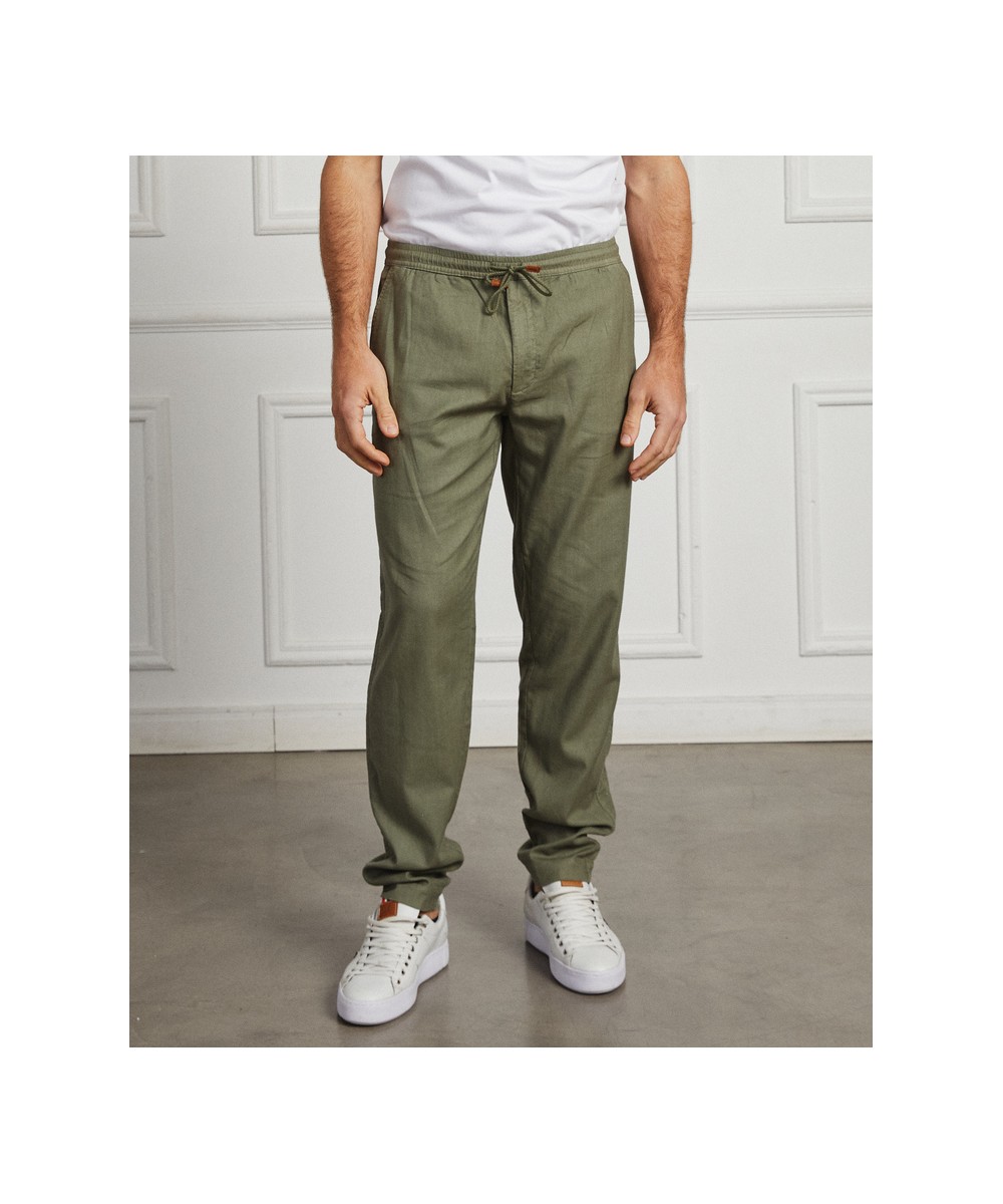 Pantalon Lino Herringbone