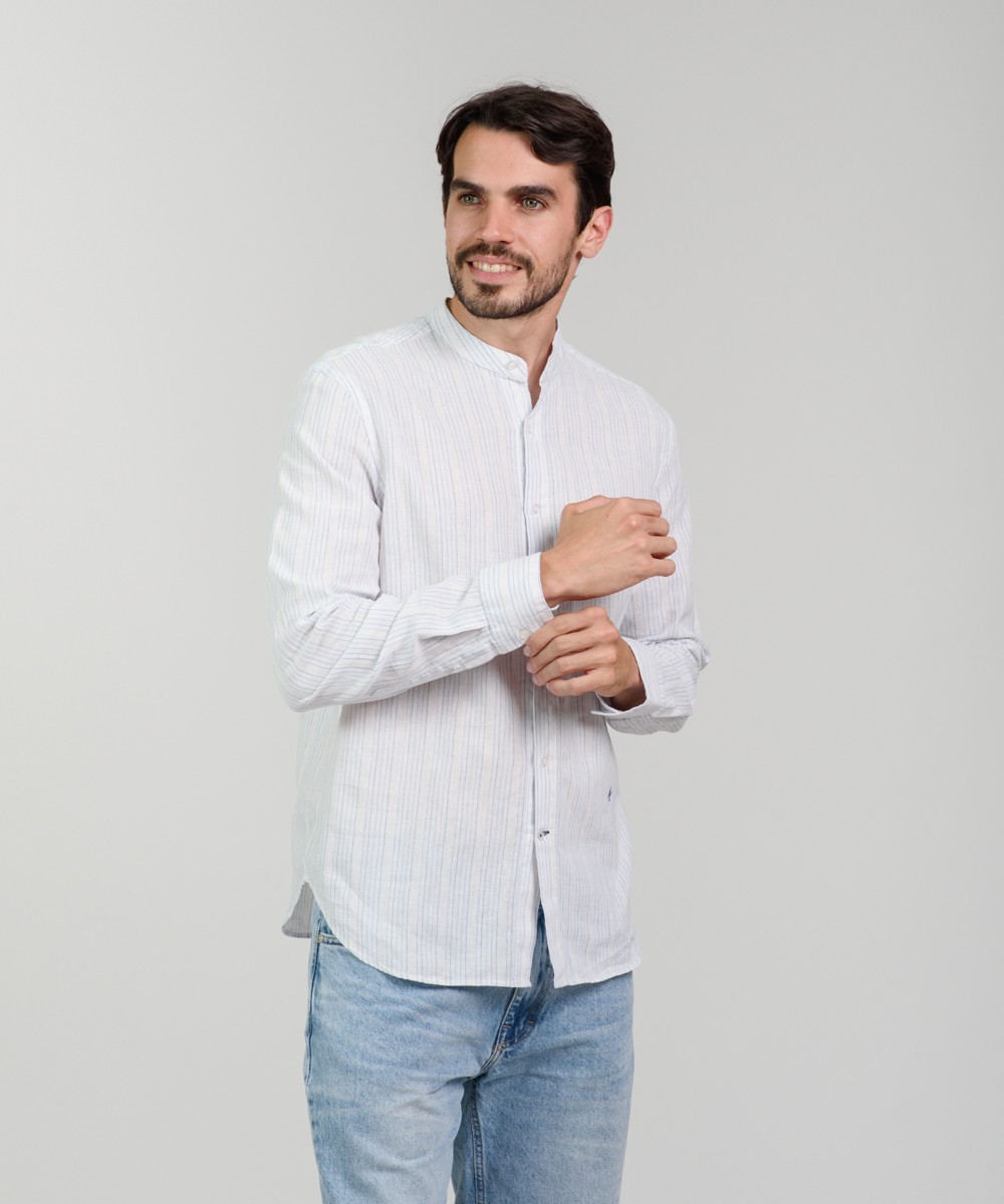 Camisa Mao Lino Striped