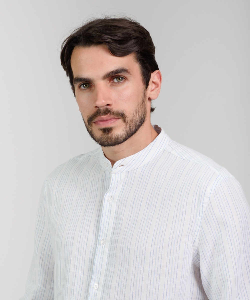 Camisa Mao Lino Striped