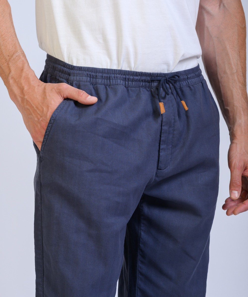 Pantalon Lino Herringbone