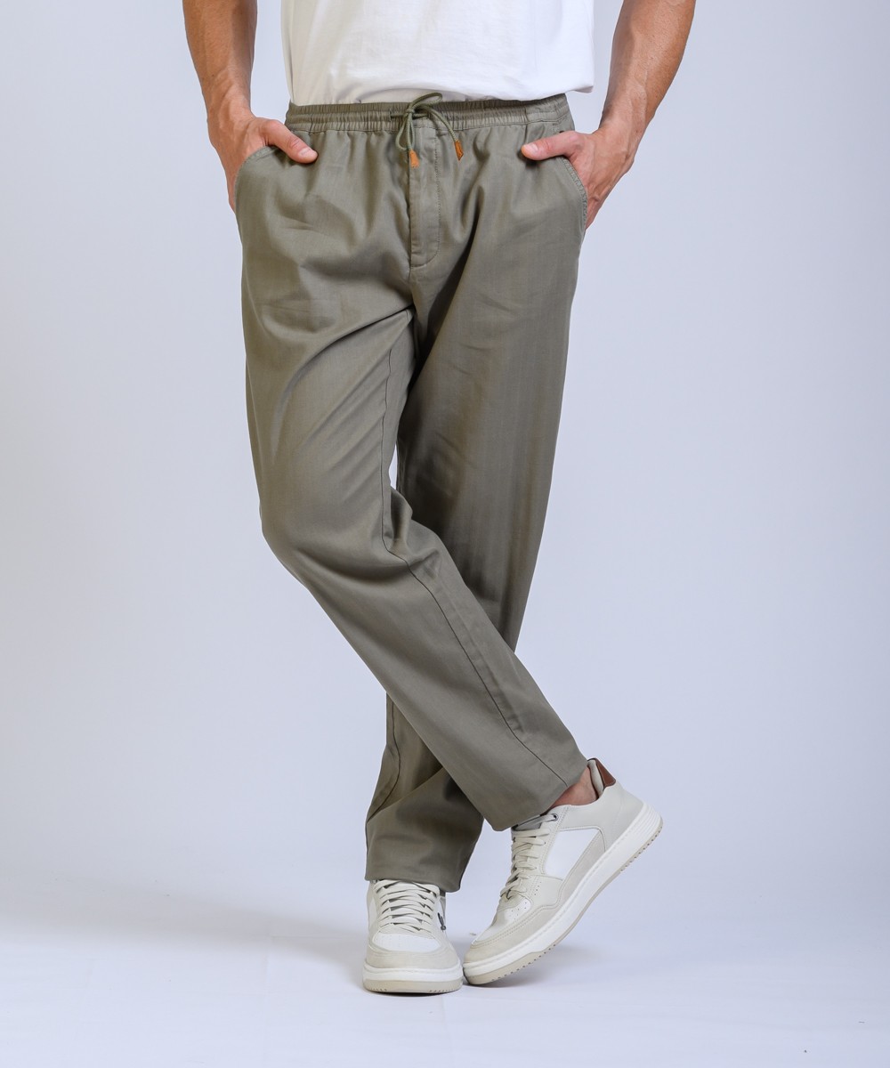 Pantalon Lino Herringbone