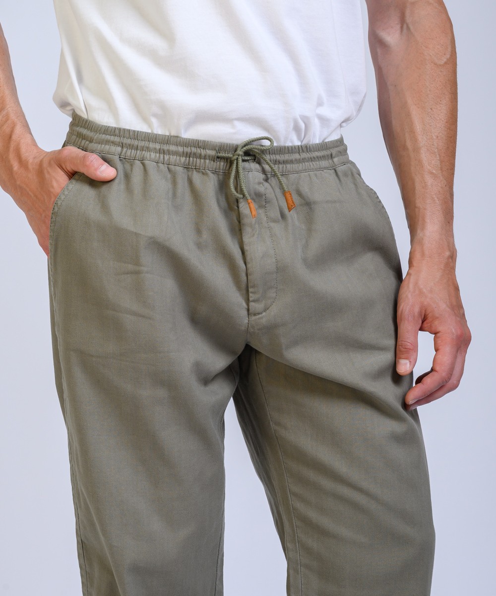 Pantalon Lino Herringbone