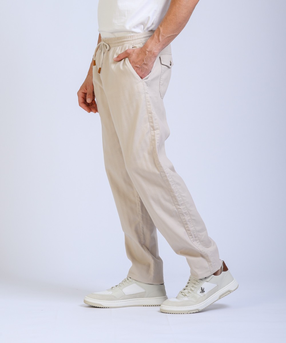 Pantalon Lino Herringbone