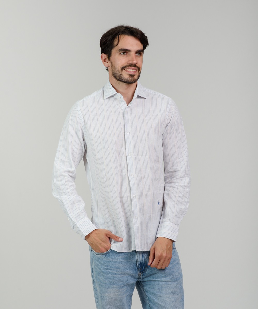 Camisa Milano Lino Striped