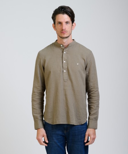 Camisa Mao Half Placket Lino