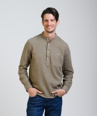 Camisa Mao Half Placket Lino