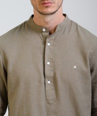 Camisa Mao Half Placket Lino
