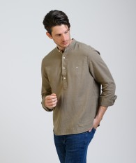 Camisa Mao Half Placket Lino
