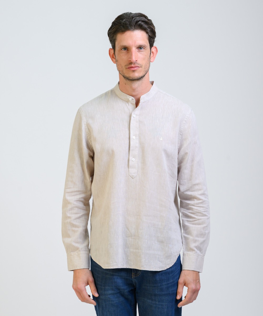 Camisa Mao Half Placket Lino