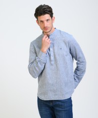 Camisa Mao Half Placket Lino