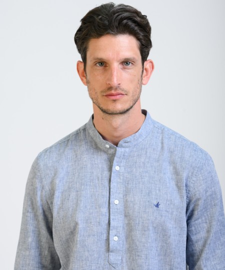 Camisa Mao Half Placket Lino 2