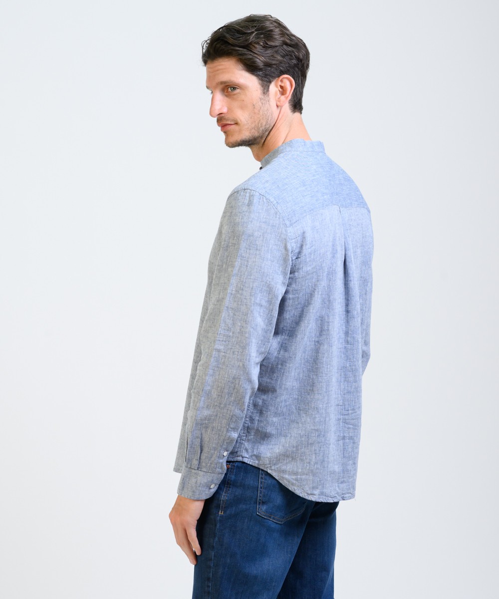 Camisa Mao Half Placket Lino