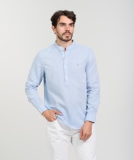 Camisa Mao Half Placket Lino