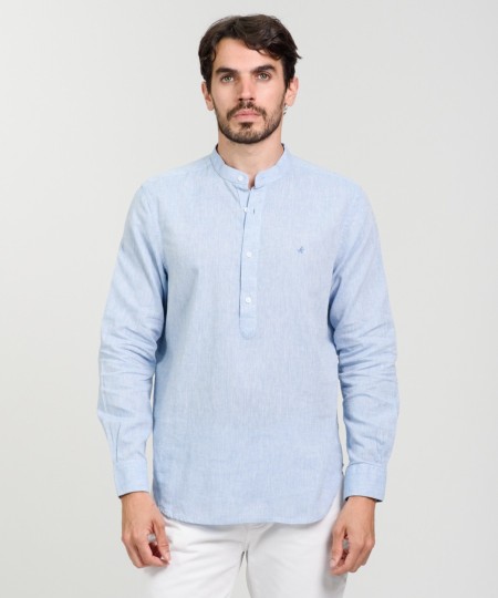 Camisa Mao Half Placket Lino