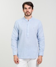 Camisa Mao Half Placket Lino