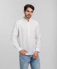 Camisa Mao Half Placket Lino
