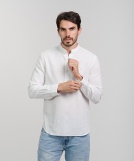 Camisa Mao Half Placket Lino