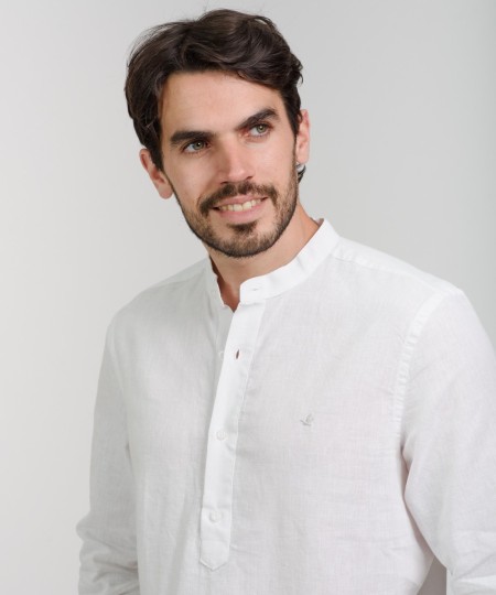 Camisa Mao Half Placket Lino 2
