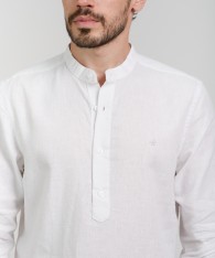 Camisa Mao Half Placket Lino