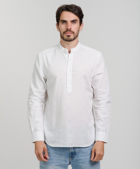 Camisa Mao Half Placket Lino