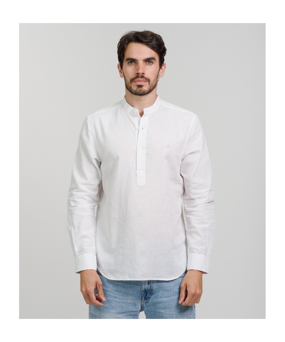 Camisa Mao Half Placket Lino
